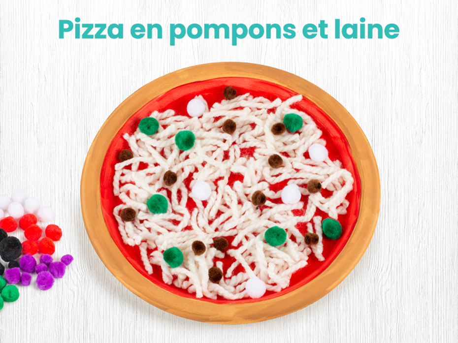 Pizza en pompons et laine - Jeux de role