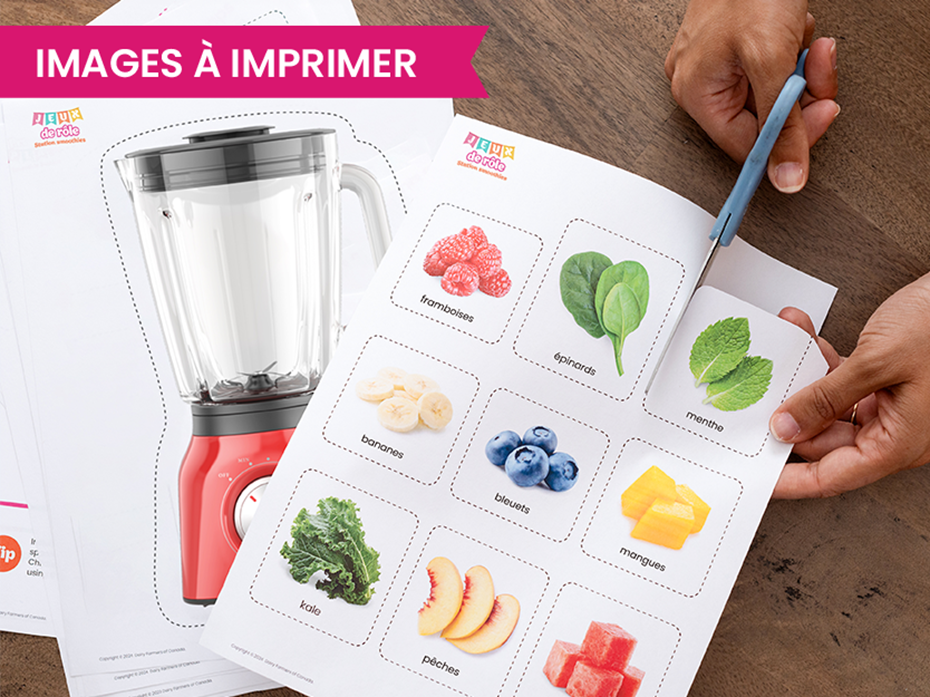 Image à imprimer d'aliments et mélangeur - jeux de role station smoothies